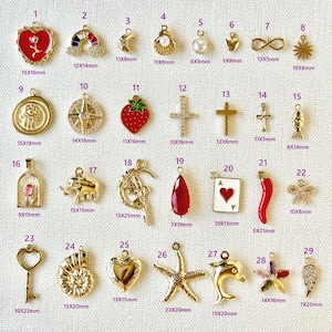Gold Charms For Necklace, Delicate Gold Jewelry Making Supplies Pendant For DIY Bracelet Necklace Earrings Findings, Journal Charm Jewelry