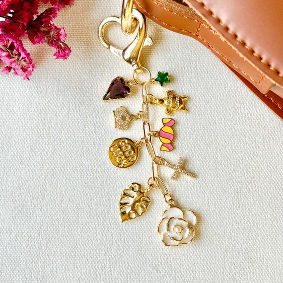 Charmes De Sac Crossant, Charme De Sac à Pan Brun, Pendentf De Sac De Clé De Voture En Cur
