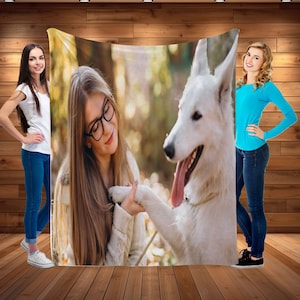 Custom Photo Blanket, Christmas Gift, Personalized Gift for Family, Friends, and Loved Ones, Photo Collage Throw, Gift for Bride/Groom