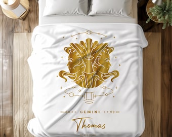 Personalized Zodiac Throw Blanket: Custom Astrology Gift