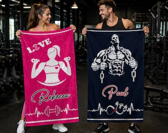 Personalized Gym Towel, Custom Fitness Towel, Workout Beach Towel, Sports Gift for Men and Women, Christmas Gift, Best Sport Lovers  Gift