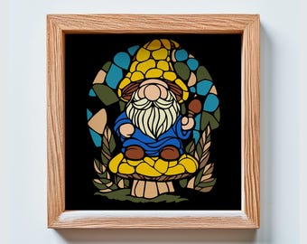 Gnomo 3D SVG: Arte mural en capas, Cricut, archivo cortado con láser