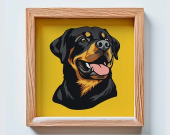 Rottweiler 3D SVG: Arte canino en capas, archivo de corte Cricut/láser