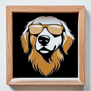 193- Multilayer 3D Golden Retriever Wall Art | Svg Dxf Png | Pet Gift Decor | Cricut CNC Laser Cutting | Wood, Metal, Paper Cut | Lightburn