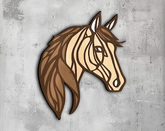 66- Multilayer Horse | 3d Wall Art | Svg Dxf Png Eps | Horse Decor | Cricut CNC Laser Cutting | Wood, Metal, Paper Cut | Xtool Lightburn