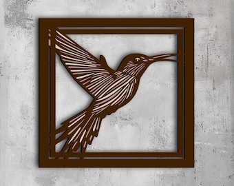 19- Hummingbird Multilayer 3D Wall Art Svg Dxf Png Eps Lightburn File | Bird Decor Cut Files | CNC Layered Wood Art | 3d Art Glowforge Xtool