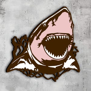 35- Shark 3D Multilayer Wall Art | Svg Dxf Png Eps Lightburn | Cricut CNC Laser Cutting | Sea Decor | Fishing Decor | Paper Wood Metal Art