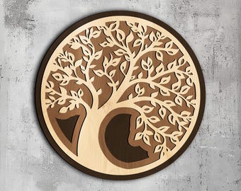 Wielowarstwowe Drzewo Życia SVG – Plik Cięty Laserowo, Glowforge
