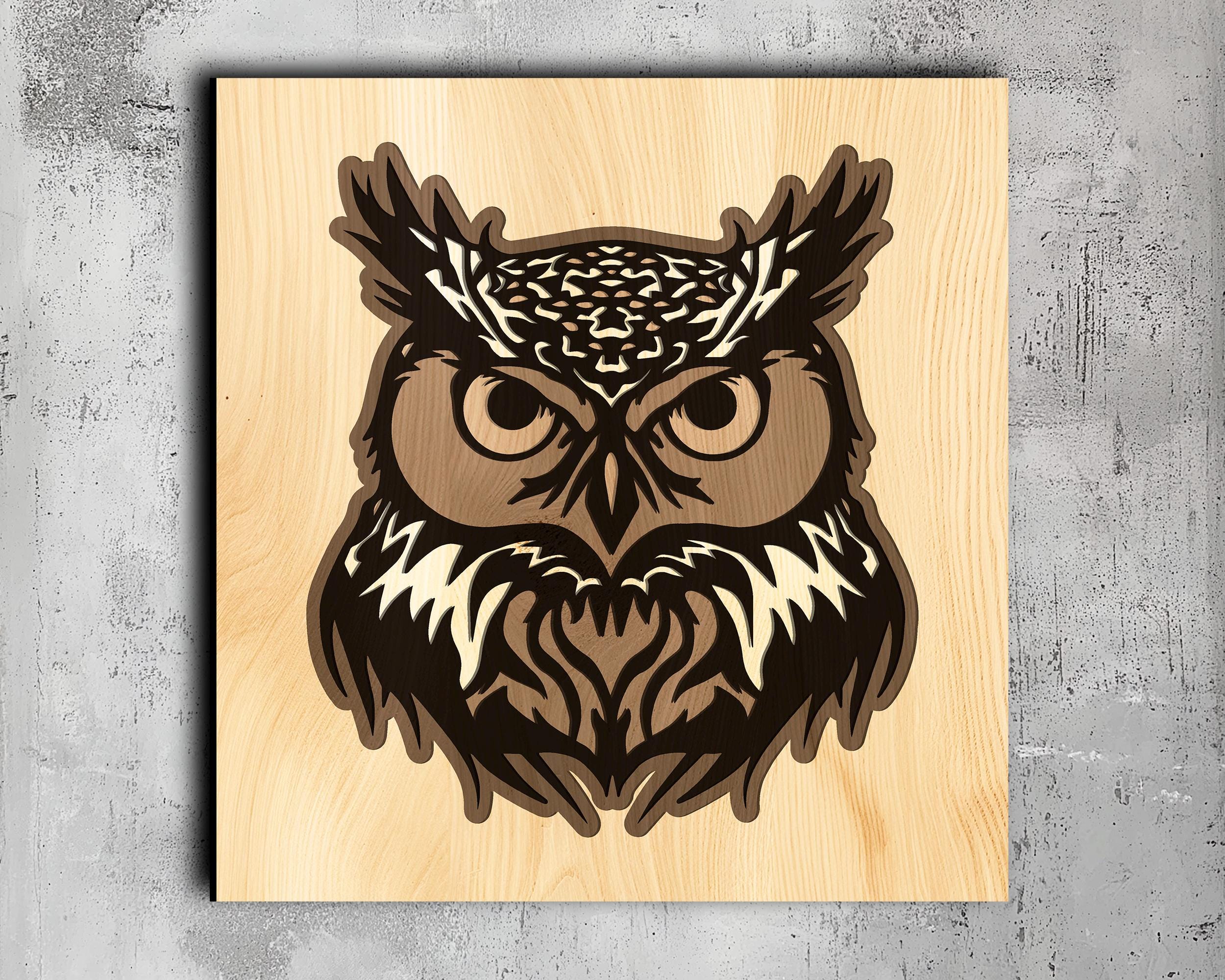 Multilayer Owl SVG &ndash; Laser Cut File, Wood Wall Art