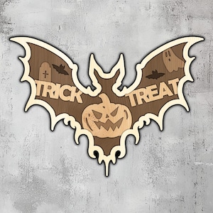 163- Multilayer Halloween Bat | 3d Wall Art | Svg Dxf Png Eps | Cricut CNC Laser Cutting | Wood Metal | Lightburn Glowforge Xtool | 3d Art