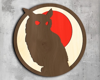 126- Búho multicapa / Archivo Svg Dxf Png Eps Lightburn / Corte láser CNC Cricut / Papel Madera Metal / Glowforge / Decoración de búho / Arte de pared de madera
