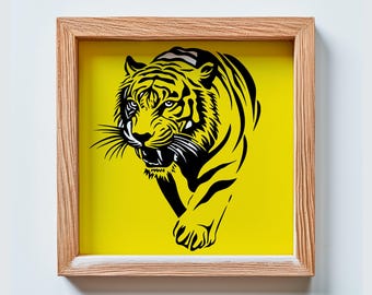 Tigre en couches 3D SVG - découpé au laser, Cricut, Silhouette (téléchargement numérique)