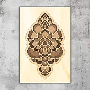 156- Multilayer Mandala Floral 3d | 3d Wall Art | Svg Dxf Png Eps | Cricut CNC Laser Cutting | Wood Metal | Lightburn Glowforge Xtool