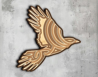 74- Mandala and Bird | 3d Wall Art | Svg Dxf Png Eps | Bird Wood Decor | Cricut CNC Laser Cutting | Wood, Metal, Paper Cut | Mandala 3d