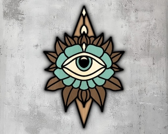 141- Ojo tradicional multicapa / Arte de pared 3D / Svg Dxf Png Eps / Corte láser CNC Cricut / Madera Metal / Lightburn Glowforge Xtool