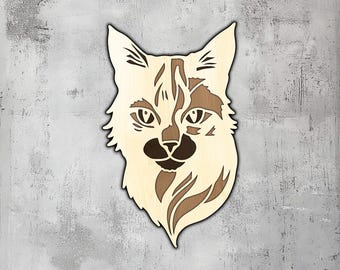 Multilayer Cat 3D Wall Art – Laser Cut Design (svg, dxf, png, eps)