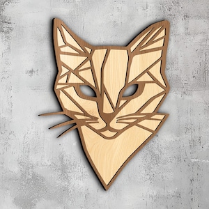 64- Chat multicouche | Art mural 3D | Svg Dxf Png Eps | Décoration en bois pour chat | Découpe laser CNC Cricut | Bois, métal, papier découpé | Xtool Lightburn