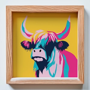 212- Highland Cow SVG 3d Layered - Multilayer Files For Cricut Laser CNC Silhouette - Paper Cut - Wall Art - Svg Dxf Png Lightburn File