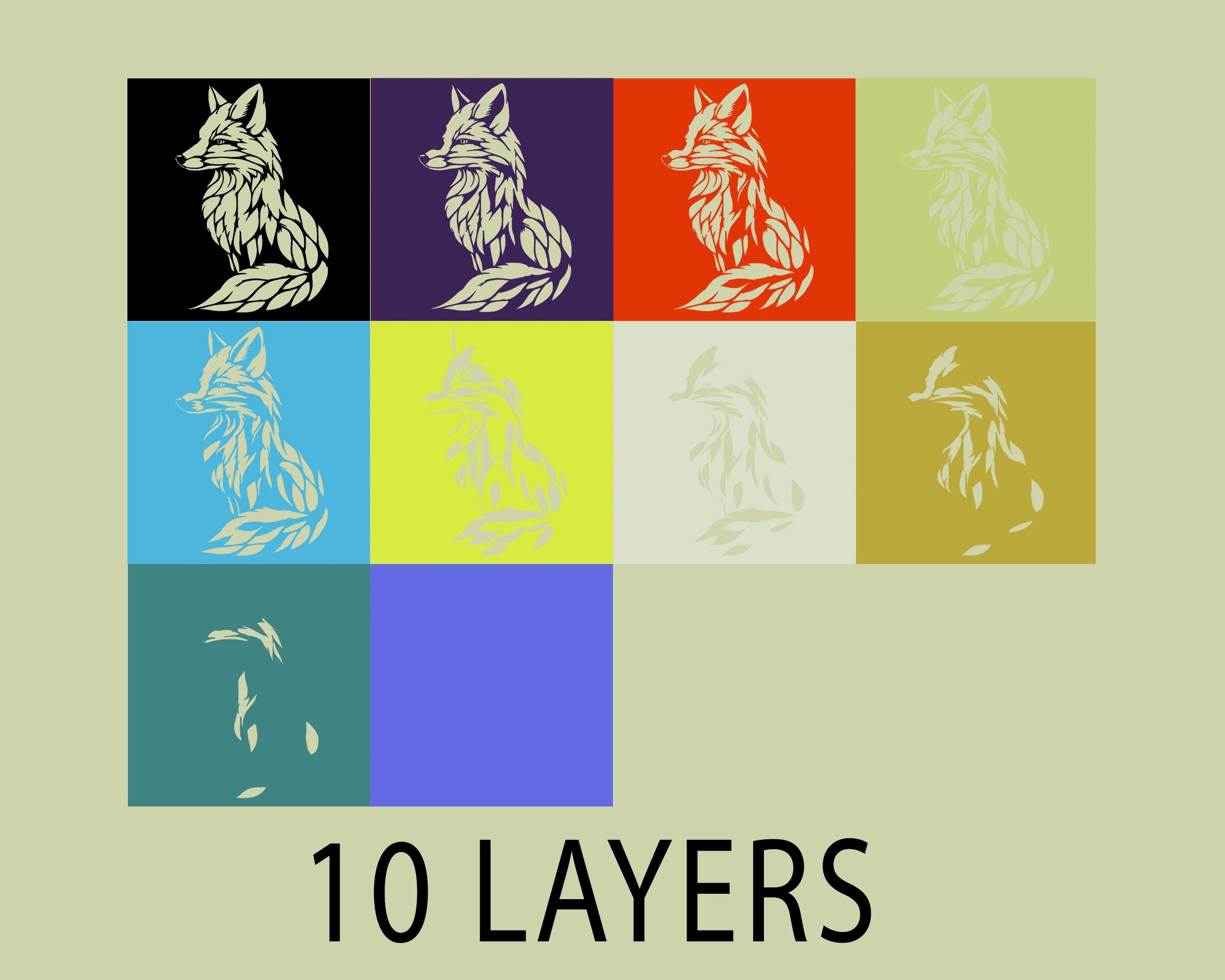 3D Layered Fox SVG – Multilayer Laser Cut Files - Etsy