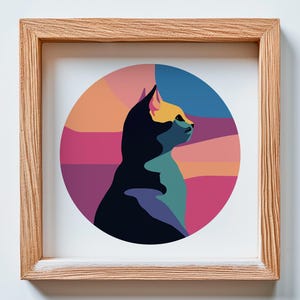 202- Cat SVG 3d Layered - Multilayer Files For Cricut Laser CNC Silhouette - Paper Cut - 3d Art - Svg Dxf Png Lightburn File - Diy Wall Art