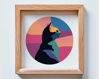 3D Layered Cat SVG – Multilayer Paper Cut File (Digital Download)