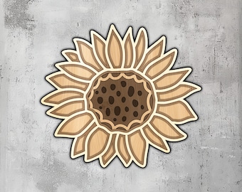 3D Sunflower Wall Art – Multilayer SVG, Laser Cut Files (Digital Download)