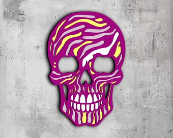 56- Multilayer 3D Skull Wall Art | Svg Dxf Png Eps | CNC - Laser Cut Files | Tattoo Decor | Wood Metal Paper | Glowforge Xtool Lightburn