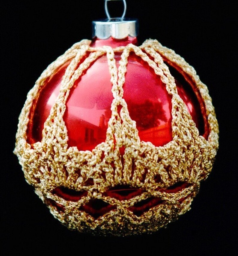 Crocheted Christmas Ornament Covers Box of 6 Finished Product Etsy