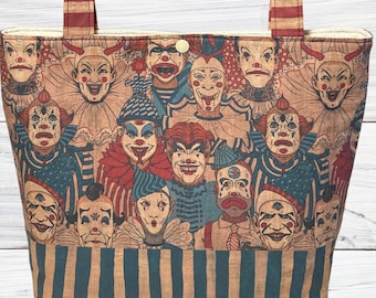 Creepy Circus Clown Shoulder Bag: Handmade Spooky Purse
