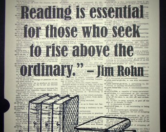 Reading Quote Dictionary Book Art Print, FREE Shipping in USA