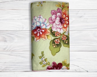 Floral Book Cover Sleeve: Adjustable Cotton Book Protector