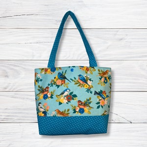 Bolso de hombro con estampado de pájaros azules y lunares, bolso de verano con cítricos, bolso de mano divertido y brillante, ENVÍO GRATIS dentro de EE. UU.