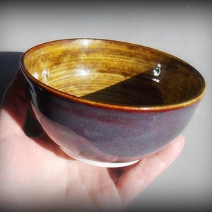 Handmade Porcelain Bowl Brown Purple Small Side Dish Ice Cream Bowl image 6