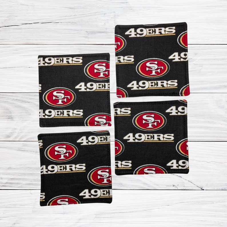 Football Father's Day Man Cave Fabric Handmade Coasters, Set of 4 - Etsy