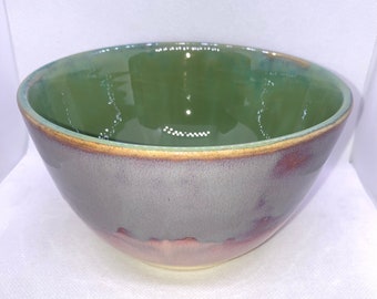 Bowl, Handmade Pottery, Pink Purple Turquoise Bowl, Ceramics, Porcelain Mix FREE SHIPPING within usa