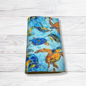 Sea Turtles- Adjustable Book Cover, Fabric Book Sleeve, Book Sleeve, Book Pouch, Book Accessories, Fabric Book Cover, Summer Vibes, nature