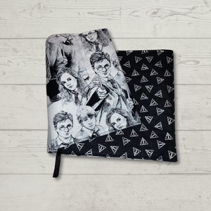 Potter - Adjustable Book Cover, Fabric Book Sleeve, Book Sleeve, Book Pouch, Book Accessories, Fabric Book Cover - Potter Friends