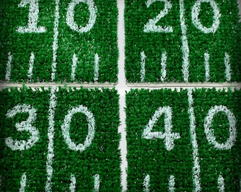 Astro Turf Football Coasters: Man Cave Decor, Set of 4
