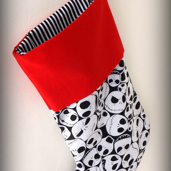 Nightmare Before Christmas Stocking: Handmade Lined Holiday Decor