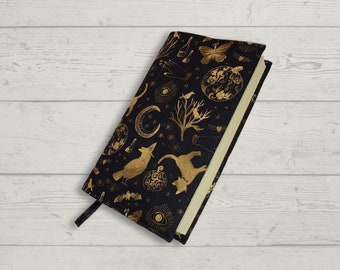 Adjustable Book Cover, Fabric Book Sleeve, Book Sleeve, Book Pouch, Book Accessories, Fabric Book Cover - Witchy Vibes