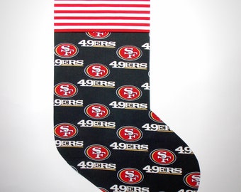 San Francisco 49ers Football Sports Christmas Stocking, Man Cave Christmas Decor, Hand Made, Lined