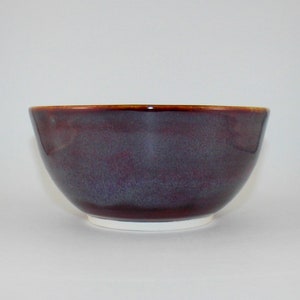 Handmade Porcelain Bowl Brown Purple Small Side Dish Ice Cream Bowl image 3