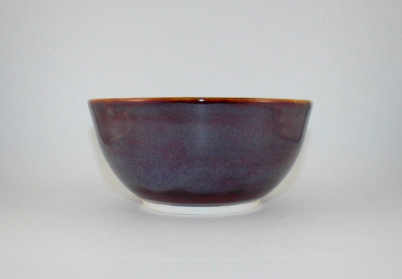 Handmade Porcelain Bowl Brown Purple Small Side Dish Ice Cream Bowl image 3