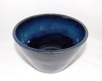 Blue Black Handmade Bowl Pottery Wheel Thrown