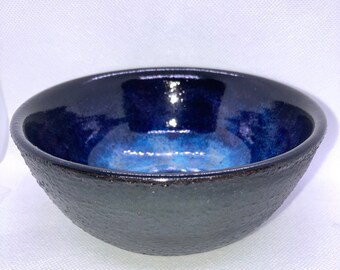Black Stoneware Small Snack Yogurt Bowl Pottery Ceramics Handmade USA
