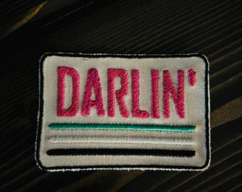 Darlin Trucker Patch, Iron On Patches, Embroidered Hat Patch, Hat Bar Patch