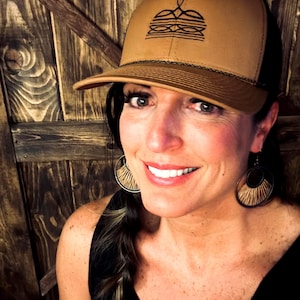 Embroidered Western Boot Stitch Trucker Hat,  Cow Girl Hat, Trucker Hat