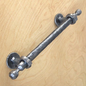 Big hand forged rustic farmhouse barn door pulls handles Blacksmith made wrought door pull handle hardware for home and living improvement