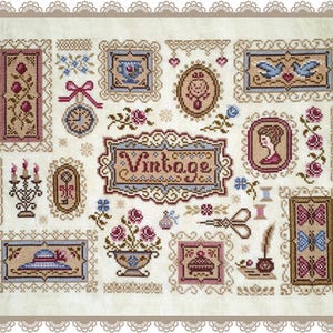 Vintage, Sampler Cross Stitch Pattern PDF download