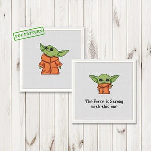 Baby Cross Stitch pattern Alien Cute Funny baby cross stitch PDF download